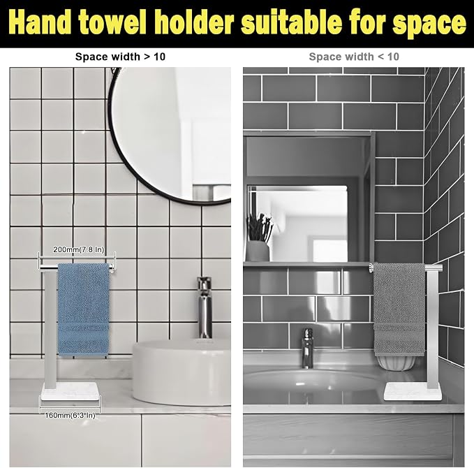 Stainless Steel L-Shaped Hand Towel Holder, SUS304 Bathroom Towel Rack - Image 3