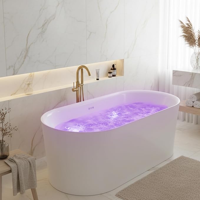 ANZZI 67" Freestanding Air Jetted Whirlpool Bathtub - Image 6
