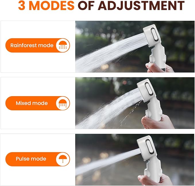 Portable Camping Shower Outdoor Camp Shower Pump, Upgrade Rechargeable Electric - Image 2