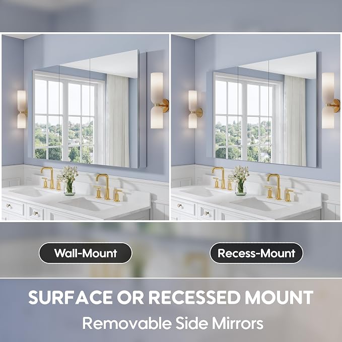 WELLFOR 56" x 36" Bathroom Medicine Cabinet - Image 5