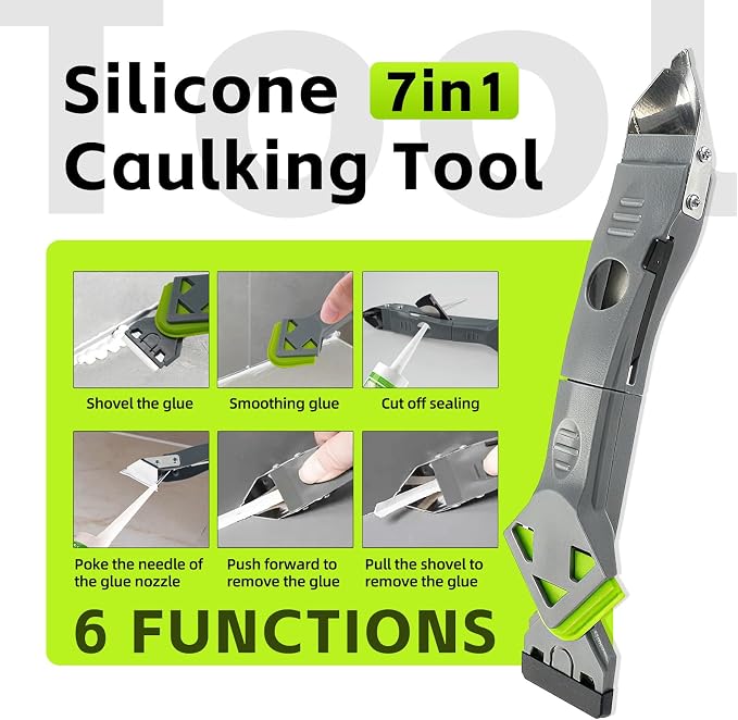 7 in 1 Upgraded Silicone Caulking Tool Kit; Multifunctional Caulk Removal Tools - Image 3