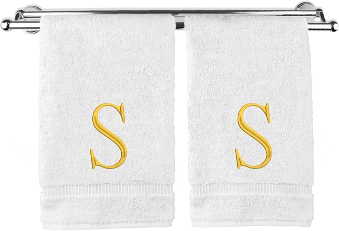 Monogrammed Hand Towel, Personalized Initial Gift, Extra Absorbent 100% Turkish by BareCotton