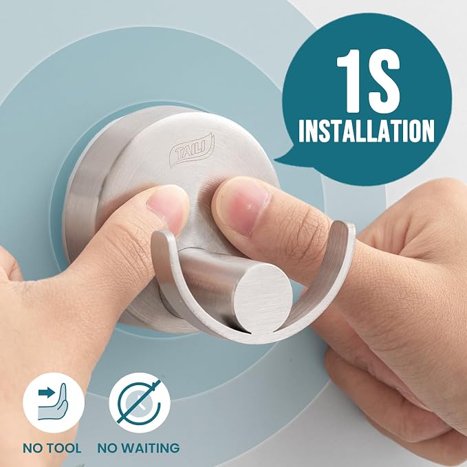 TAILI Stylish 304 Stainless Steel Bathroom Suction Hooks - Image 2