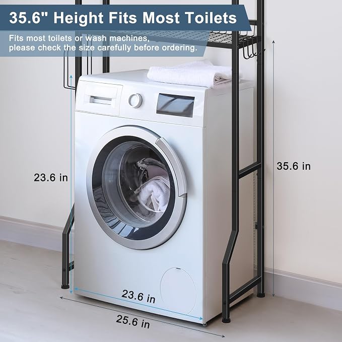 Over The Toilet Storage Over Toilet Rack Bathroom Organizer 3 Tier Toilet Shelf - Image 6