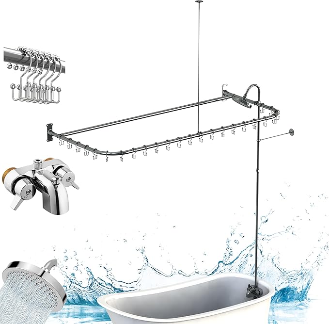 Clawfoot Tub Shower Kit, Add On Shower by Unknown