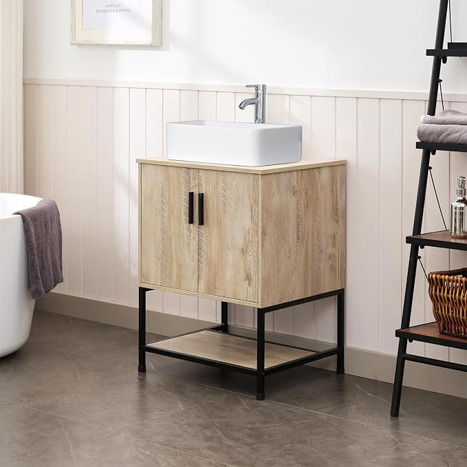 UEV 24" Bathroom Vanity, Oak Color Bathroom Vanity Set by YourHomeExcellentVendor