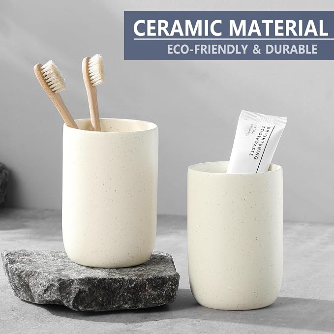 Beige Toothbrush Holders for Bathrooms - Image 4