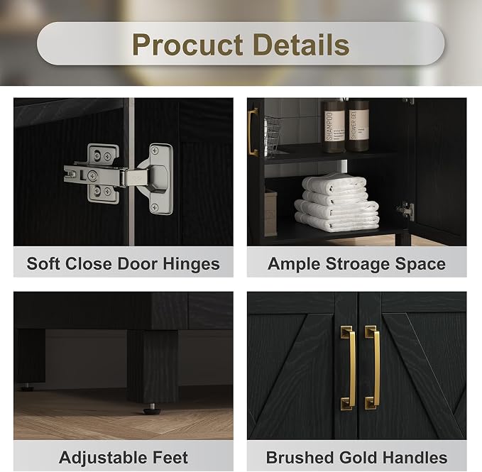 30 Inch Farmhouse Bathroom Vanity - Image 4