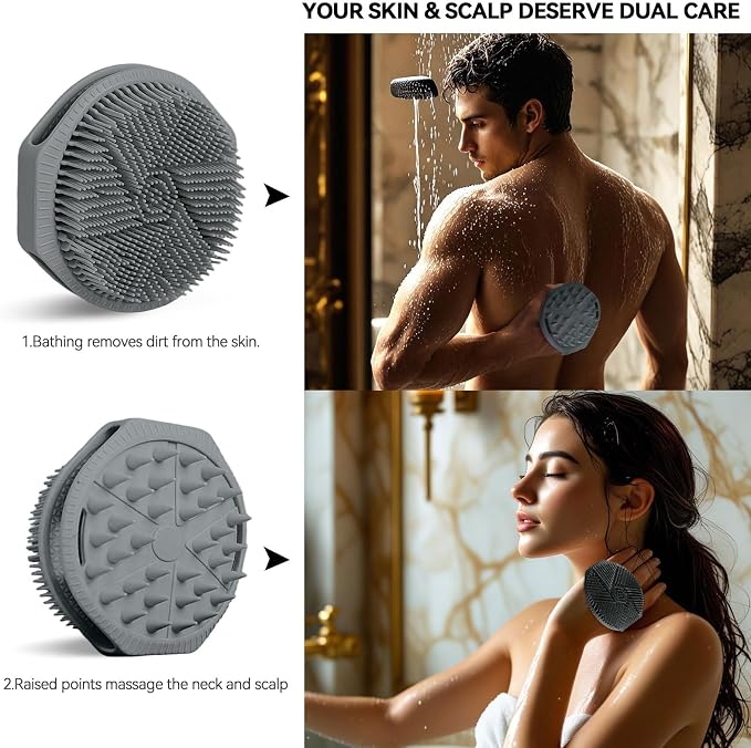 Silicone Body Scrubber as Stocking Stuffers, Dual-Sided Silicone Loofah - Image 2