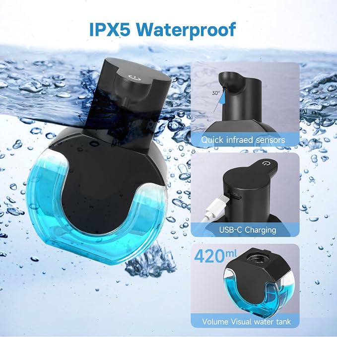 Automatic Soap Dispenser Touchless, 14.2oz/420ML Auto Liquid Soap Dispenser - Image 4