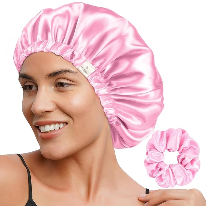YANIBEST Adjustable Satin Bonnet Double Layer Hair Bonnet by yanibest