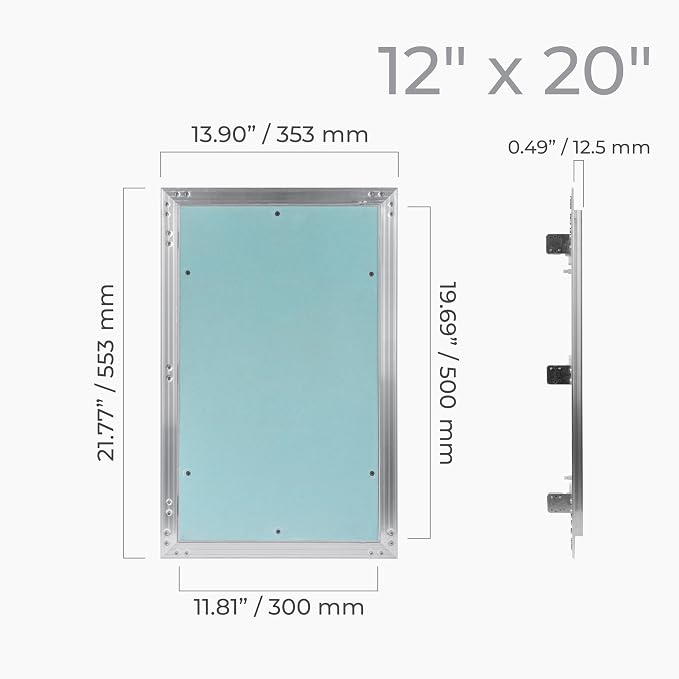 12" x 20" Drywall Access Panel – Waterproof Aluminum Frame Gypsum Hatch – Wall - Image 3