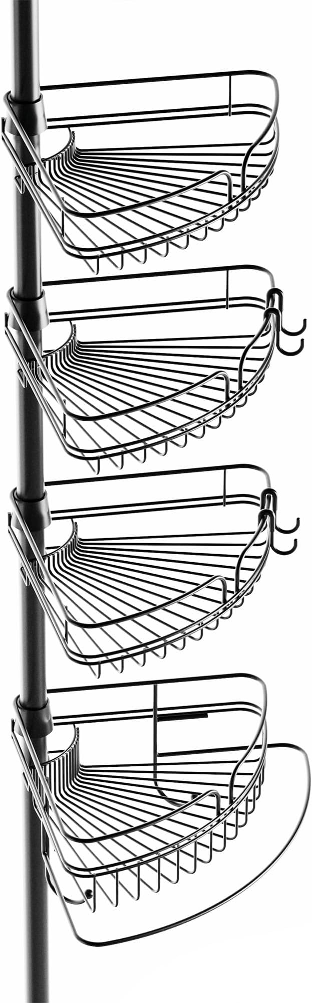 Zenna Home Tension Pole Shower Caddy Corner Organizer, Adjustable Standing - Image 10