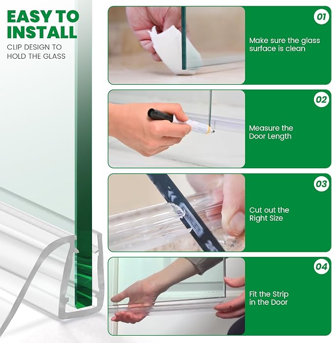 Bathroom Shower Glass Door Bottom Seal Strip - Image 3