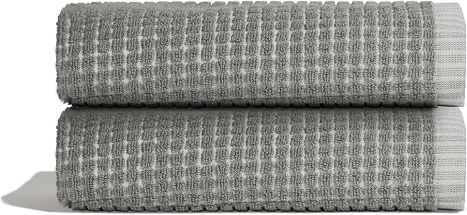 ONSEN Terry Cotton Waffle Hand Towel Set – 2 Pack Luxury Cotton Hand Towels by ONSEN