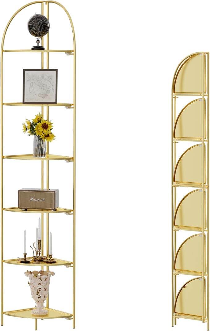 Crofy Foldable 6 Tier Corner Shelf, Metal Corner Plant Stand by CrofyLLC
