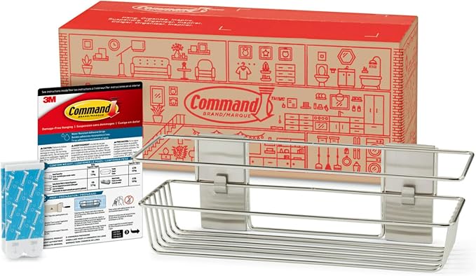 Command Shower Caddy Satin Nickel by Command