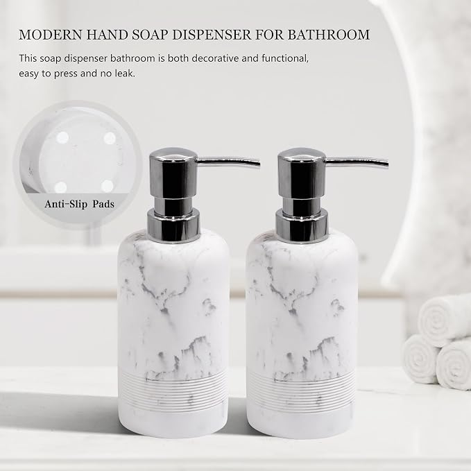 Resin Soap Dispenser Sets, 10.8oz Refillable Liquid Soap Dispensers - Image 7