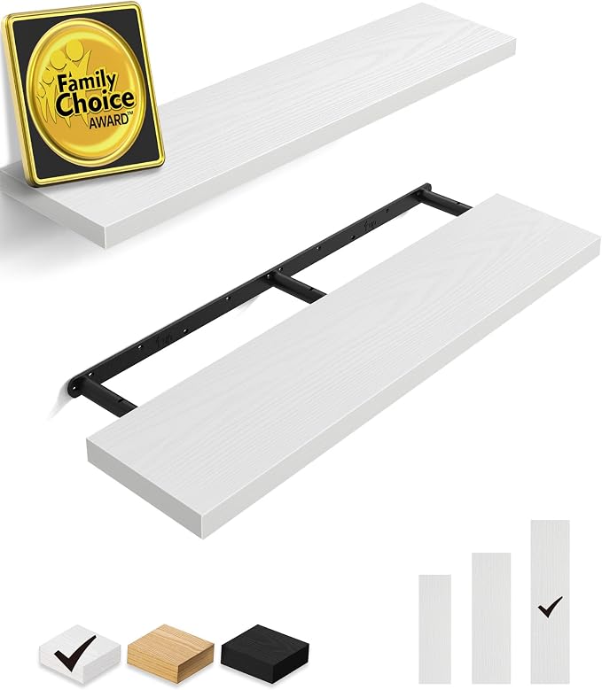 BAYKA Floating Shelves for Wall, 36 inches Long Wall Mounted Rustic Wood by BAYKA