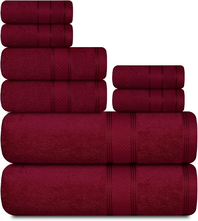 Casa Lino Bath Towel Set of 8 by CASALINO