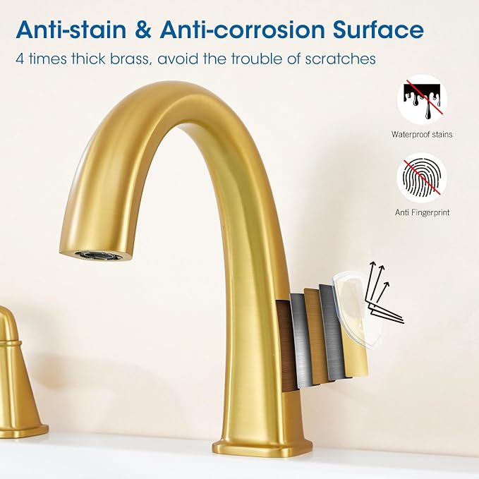 Roman Tub Filler Tub Faucet Deck Mount Bathtub Faucets Brass 4 Holes Bathroom - Image 3