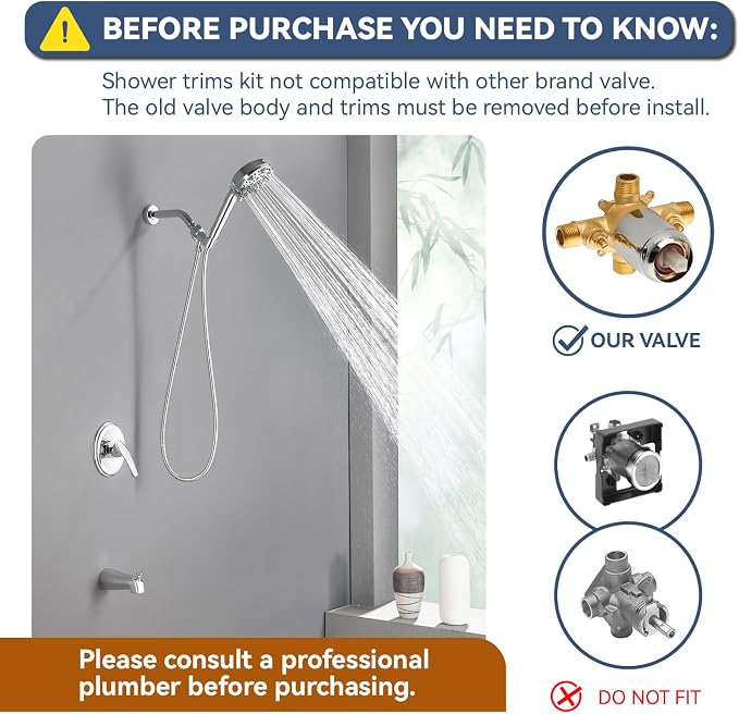 Chrome Polished Shower Faucet Set - Image 2