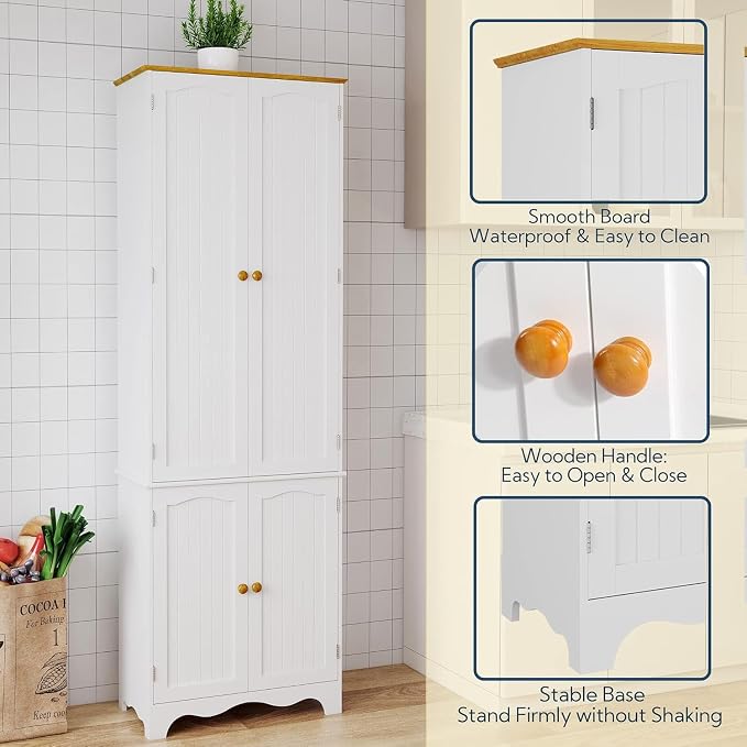 Yusong 72'' Tall Kitchen Pantry Cabinet, Freestanding Storage Cabinet - Image 5