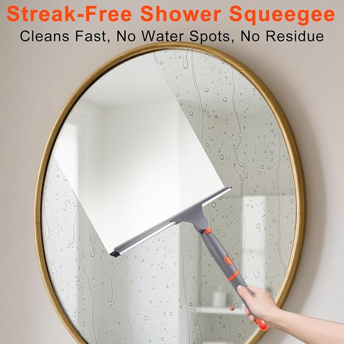 ITTAHO Swivel Shower Squeegee for Glass Doors, All-Purpose Anti-Slip Window - Image 5
