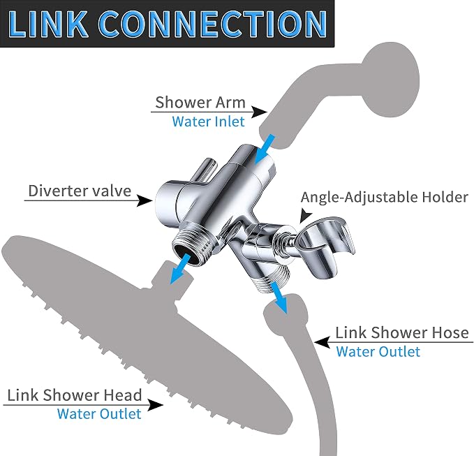 G-Promise Solid Metal Shower Arm Diverter - Image 2