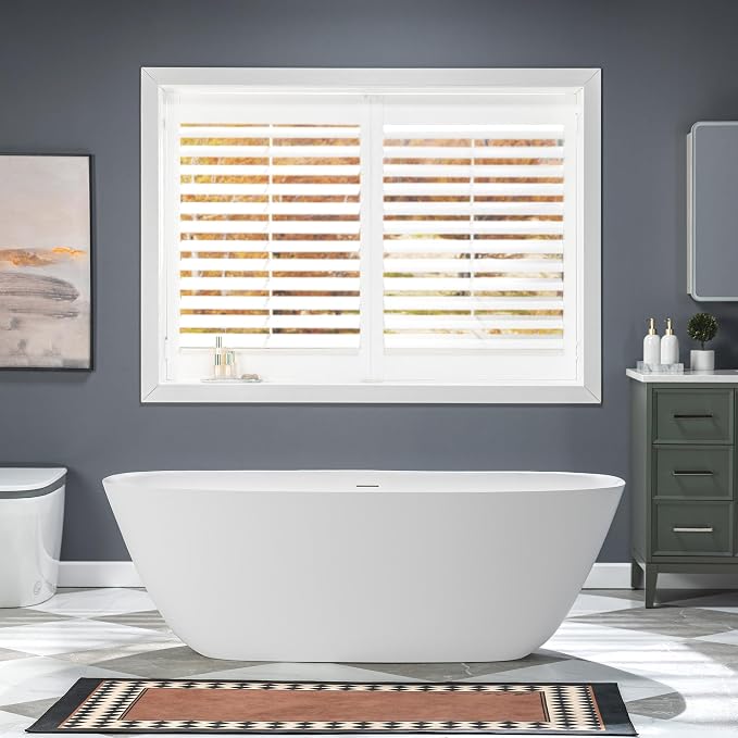 WOODBRIDGE 67" L x 32-5/8" W Luxury Contemporary Solid Surface Stone Resin - Image 3