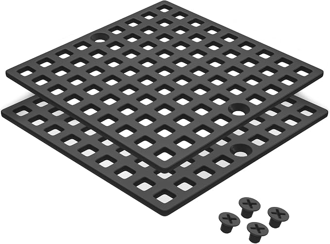 2PC 3-7/8" Matte Black Shower Drain Cover by Yaseingoo
