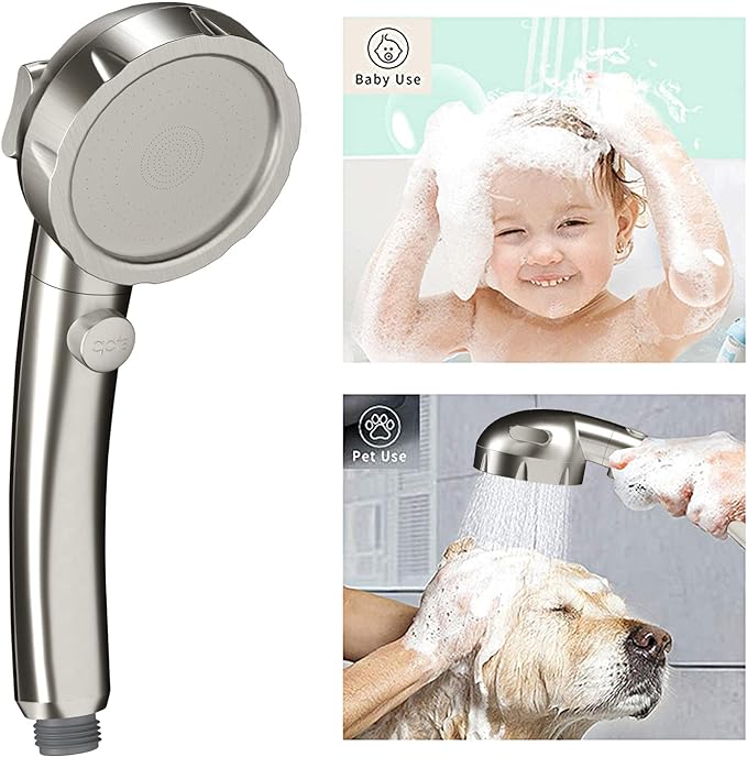 KAIYING Brushed Nickel High Pressure Handheld Shower Head - Image 3