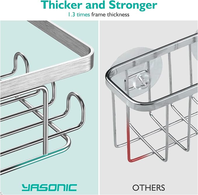 YASONIC Corner Shower Caddy, Rustproof Stainless Steel Shower Organizer - Image 9