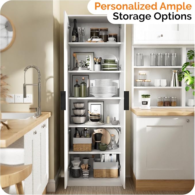VINGLI 70" Modern Pantry Cabinet - Image 4