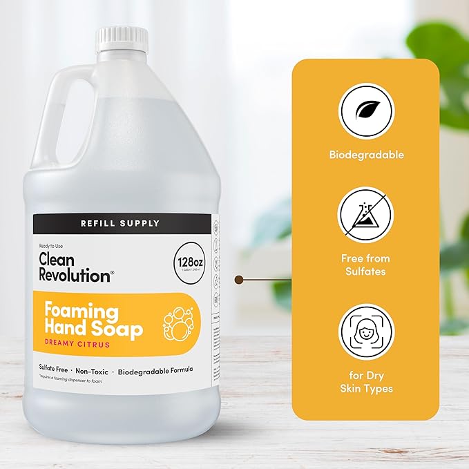 Clean Revolution Foaming Hand Soap Refill Supply Container, Ready to Use Formula - Image 4