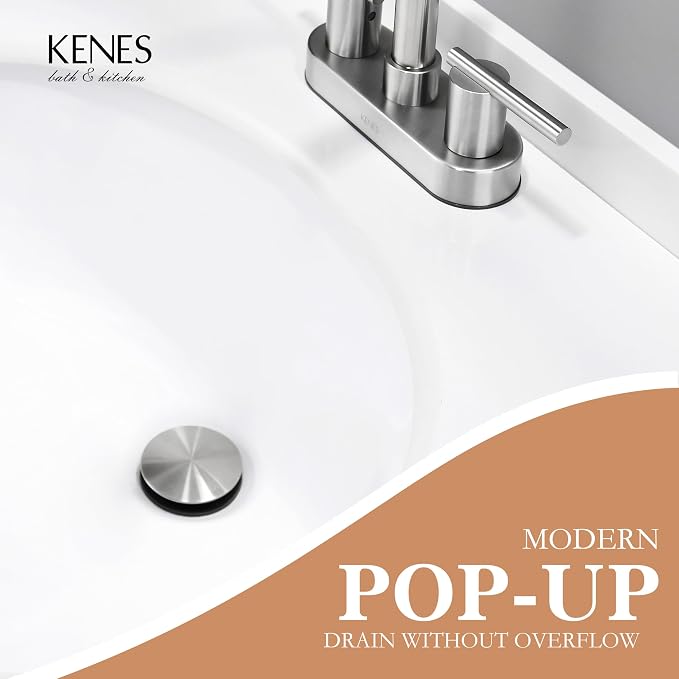 KENES Bathroom Vessel Sink Pop Up Drain Without Overflow Assembly, Lavatory - Image 2