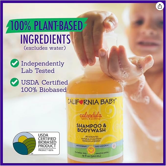 California Baby Calendula Baby Shampoo and Conditioner Set | 100% Plant-Based | - Image 5