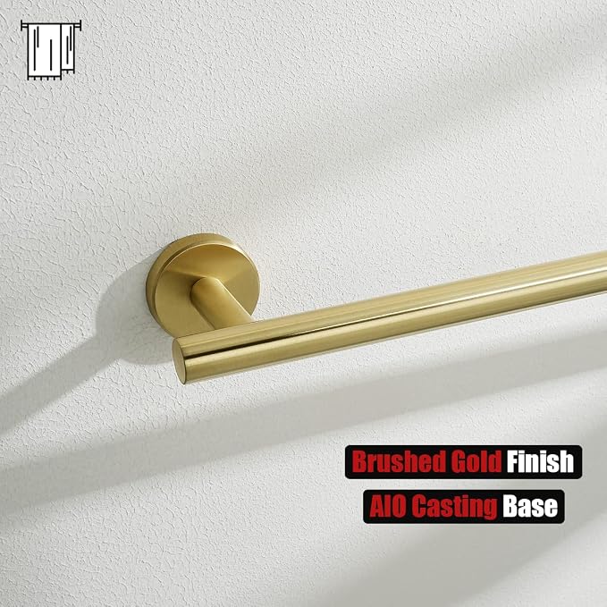 JQK Bath Towel Bar Gold, 39 Inch 304 Stainless Steel Thicken 1mm Towel Rack - Image 7