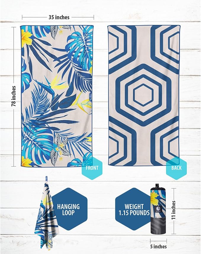 VENTURE 4TH Microfiber Beach Towel: Quick-Dry, Sandproof and Lightweight - Image 4