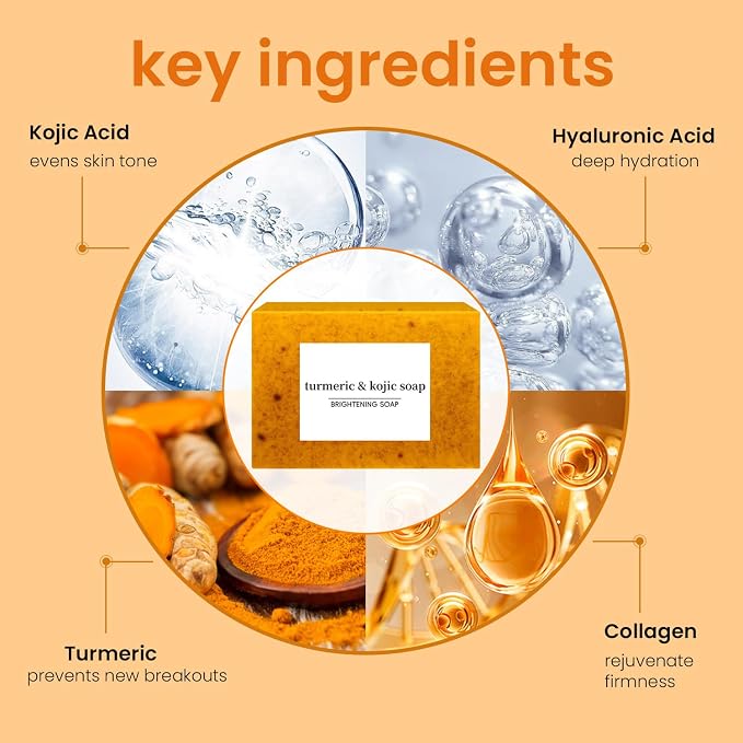 Kojic Acid Soap, Turmeric Soap Bar - Image 8