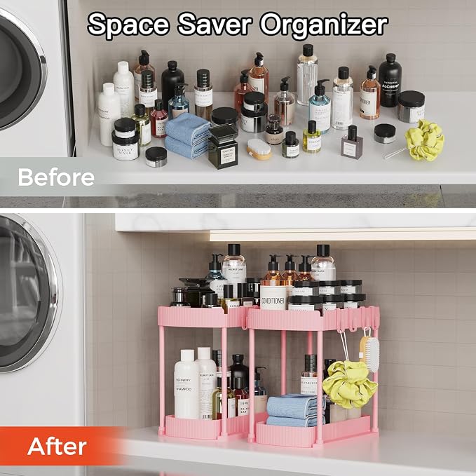 2 Pack Multi-Purpose Pull-Out Storage Organizers, Under Sink & Cabinet - Image 5