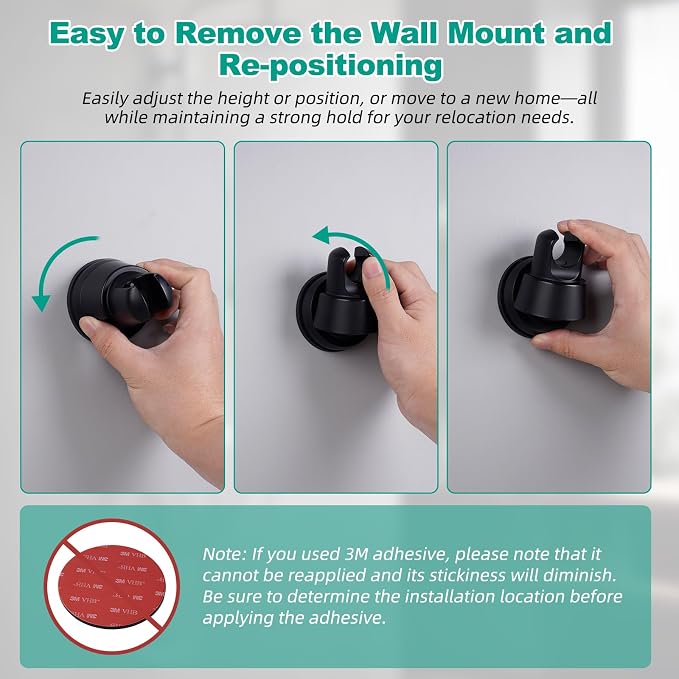 Hibbent 2 Pack Vacuum Suction Cup Shower Head Holder, Removable Shower Head - Image 8