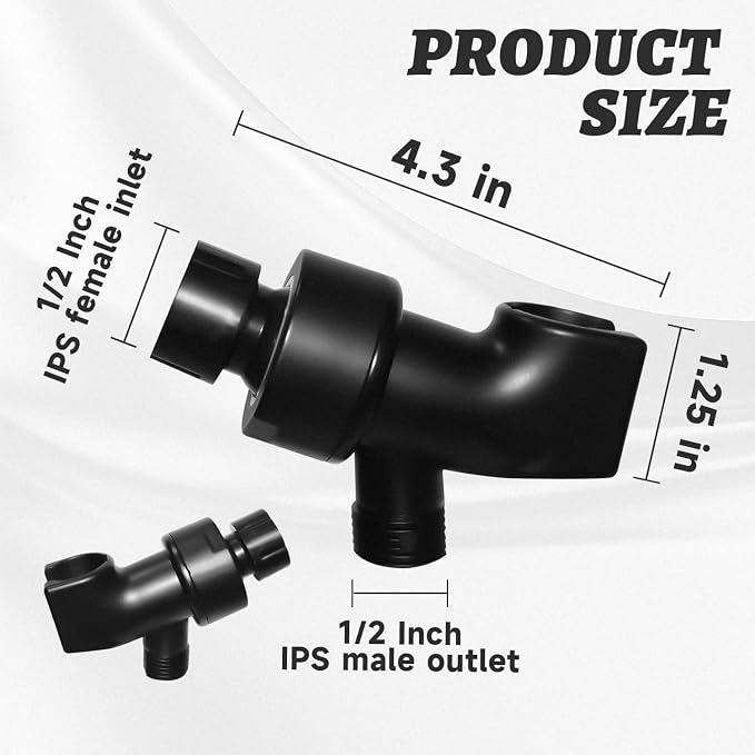 Plastic Shower Head Holder for Hand Held Showerhead Adjustable Shower Arm Mount - Image 2