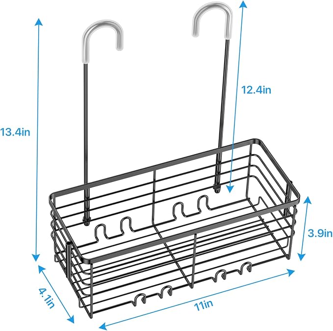 YUOROS Hanging Shower Caddy, Over the Door Shower Organizer Rack 304 Stainless - Image 6
