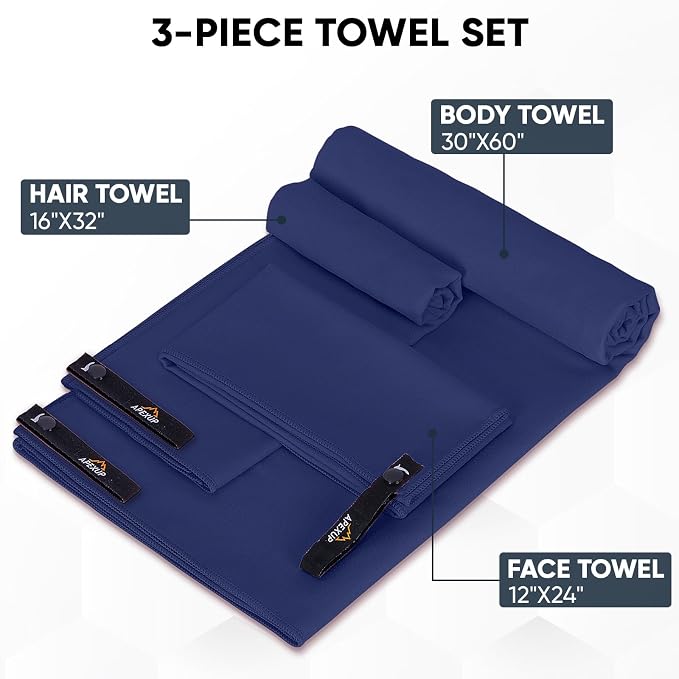 APEXUP Microfiber Travel Towel, Ultra Absorbent Quick Dry Towels, Lightweight - Image 2