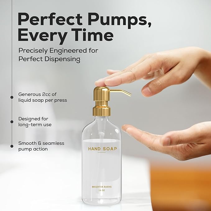 Luxury Glass Soap Dispenser Set by Brighter Barns - Image 4