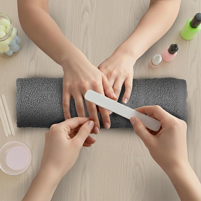 Salon Towels – 50 Pack Grey Hand Towels 100% Cotton Spa Towels – 16x27 inches - Image 7