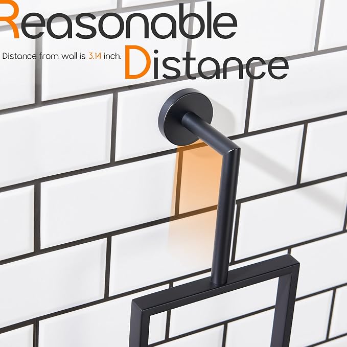 Towel Rack Black Hand Towel Ring Holder - Image 6