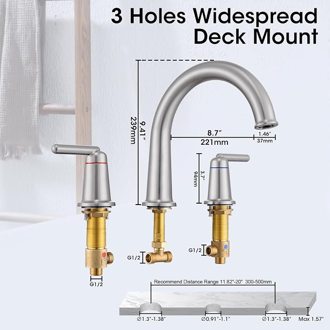 Roman Bathtub Faucet 2-Handle Tub Filler - Image 6