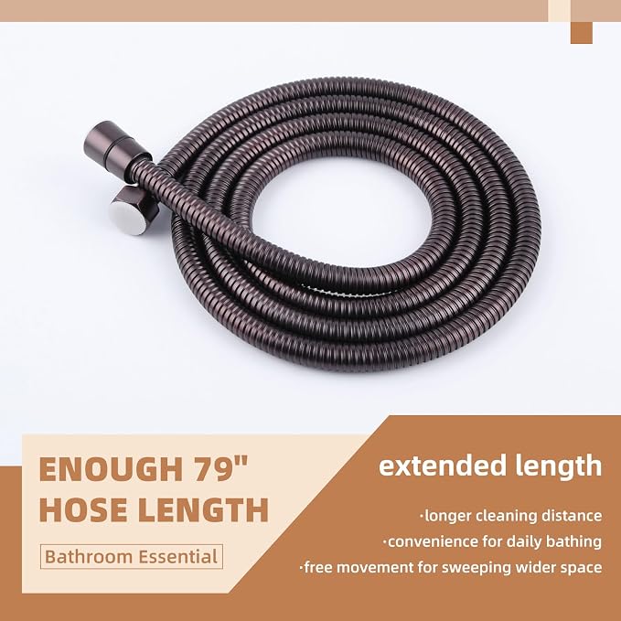 Angle Simple Handheld Shower Hose Replacement G 1/2 Thread Type, Stainless - Image 4